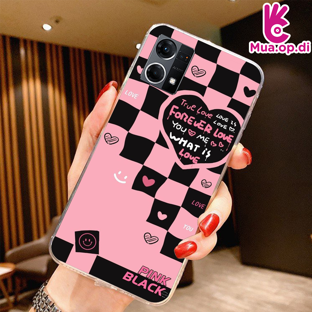 Ốp Silicon in Caro Tim Oppo A3s , Oppo A1k không phai màu