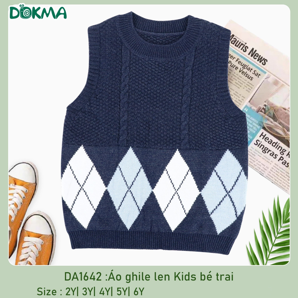 Áo gile len vặn thừng dày dặn Dokma cho bé trai DA968 , DA1642