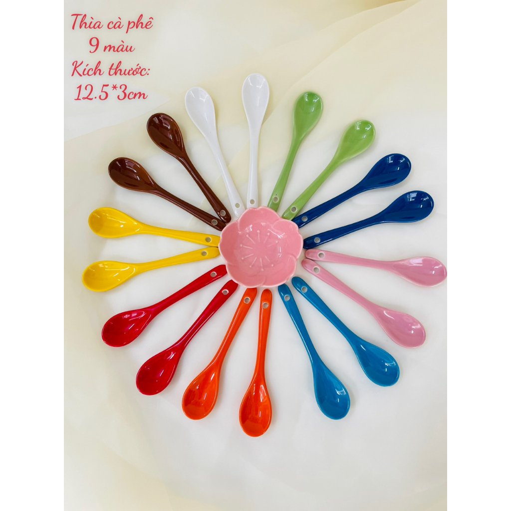 Thìa gốm sứ trắng - Thìa pha cafe - Sang trọng