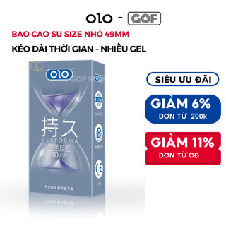 Bao cao su size nhỏ 49mm Olo siêu mỏng - hương vani - kéo dài thời gian Hộp 10 cái - Gof Store