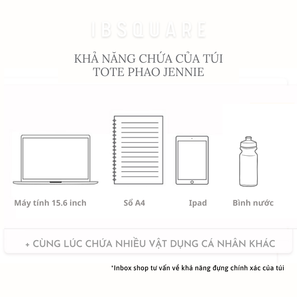 Túi Tote Phao Jennie IBSQUARE TL34-TL35 bigsize nữ cá tính