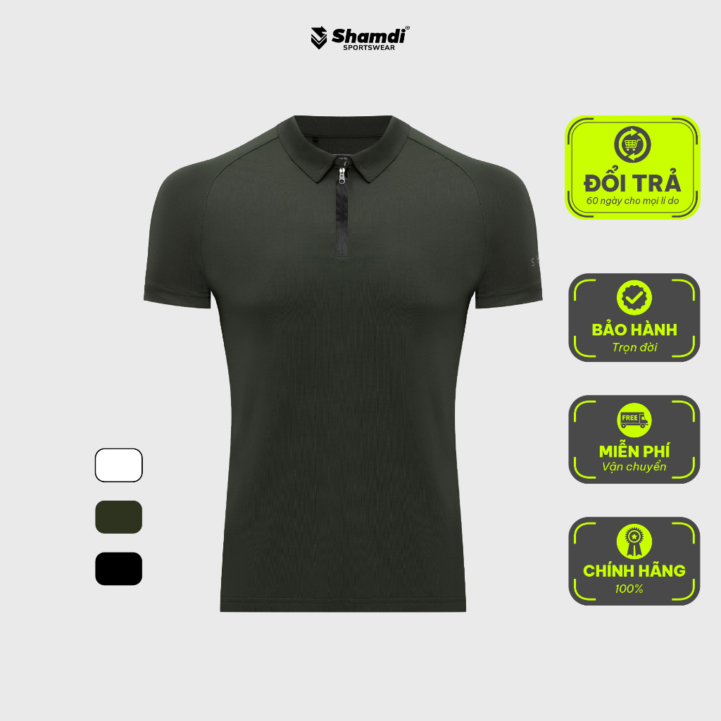 Áo Polo Thể Thao Shamdi Reflective, Áo Thể Thao Tập Gym Đạp Xe Chơi Golf Thấm Hút Mồ Hôi, Khử Mùi Chính Hãng Lỗi 1 Đổi 1