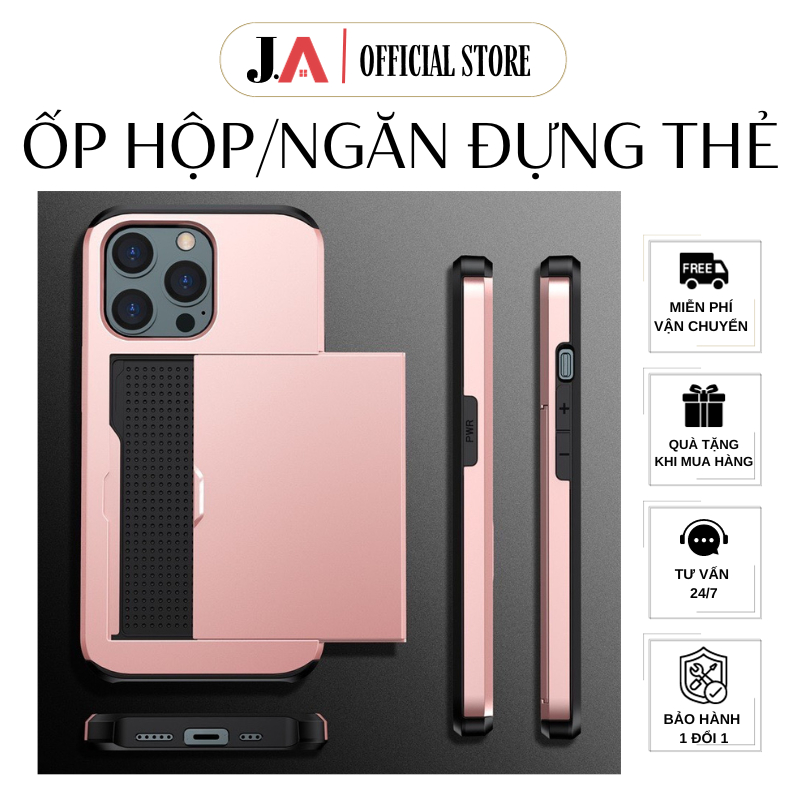 (Link 1/2) Ốp Lưng Cao Cấp Có Hộp Đựng Thẻ J.A OFFICIAL STORE Chống Sốc Cho Điện Thoại Từ Xsmax Tới 