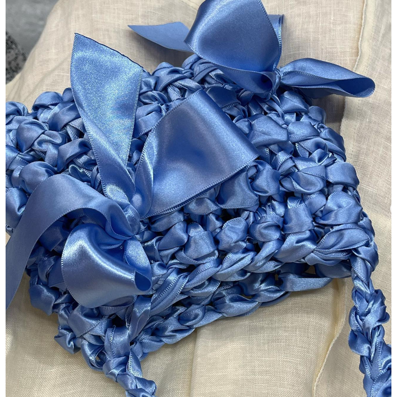 Túi Xách Ruy Băng Ghi Thắt Nơ Xinh Xắn