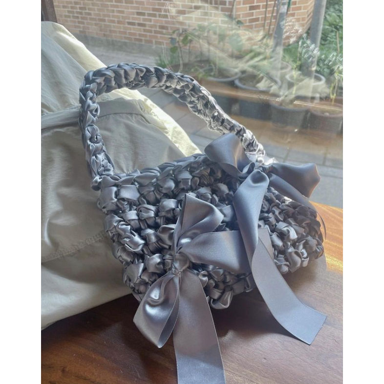 Túi Xách Ruy Băng Ghi Thắt Nơ Xinh Xắn