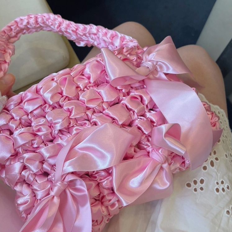 Túi Xách Ruy Băng Ghi Thắt Nơ Xinh Xắn