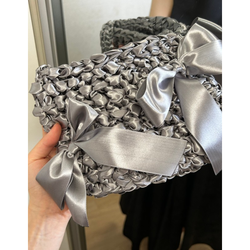 Túi Xách Ruy Băng Ghi Thắt Nơ Xinh Xắn