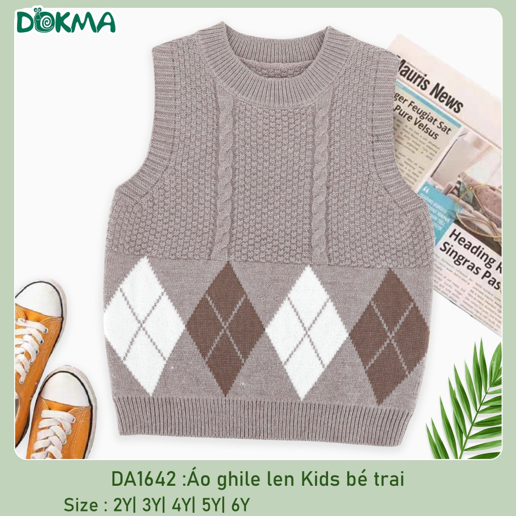 Áo gile len vặn thừng dày dặn Dokma cho bé trai DA968 , DA1642