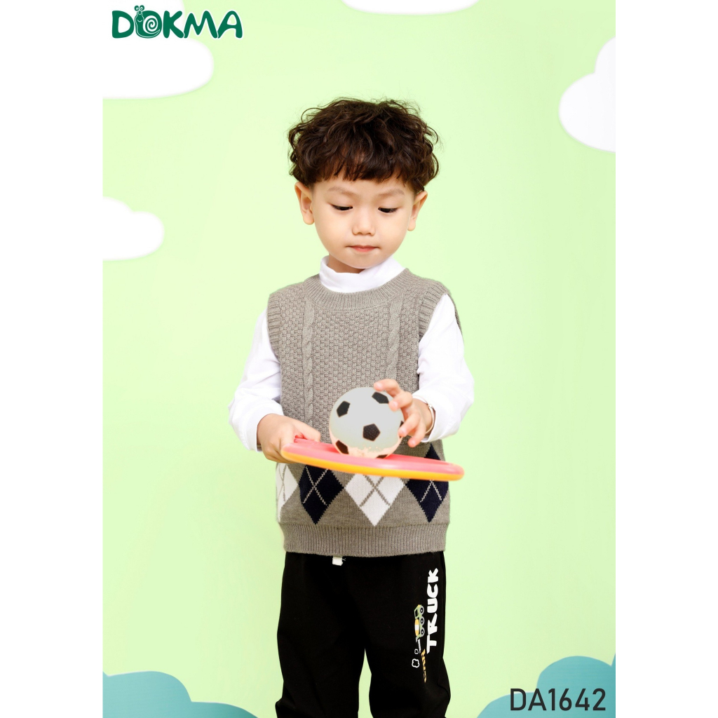 Áo gile len vặn thừng dày dặn Dokma cho bé trai DA968 , DA1642