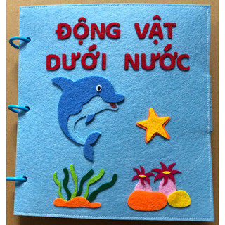 Sách vải tương tác Montessori handmade chủ đề động vật dưới nước ADKids