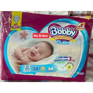 [MẪU MỚI] Tã Dán Bobby Every Đệm Thun Thấm Mồ Hôi Size XS38 miếng cho bé dưới 5kg