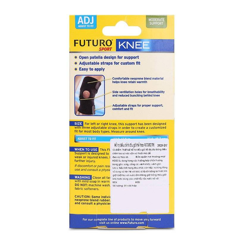 Bó gối thể thao cao cấp 3M Futuro 09039EN, độ nén cao _Chính hãng Mask3M