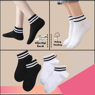 Set 10 đôi tất nữ sọc kẻ ngang Hàn Quốc, tất lỡ hàn, vớ nữ hàn. Combo 10 đôi tất kẻ sọc nữ sành điệu