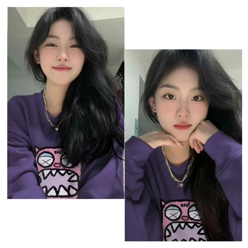 Áo nỉ sweater in hình thời trang