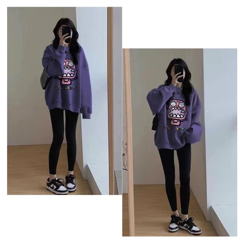 Áo nỉ sweater in hình thời trang