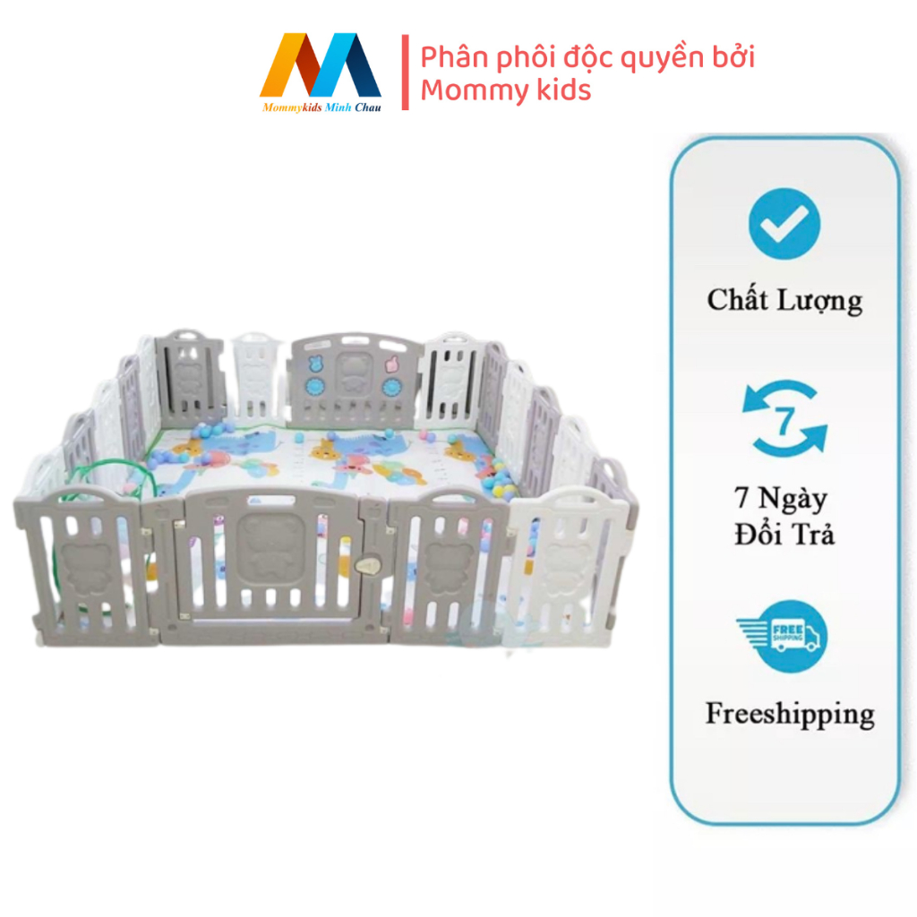 QUÂY CŨI NHỰA CHO BÉ MẪU GẤU TẶNG THẢM, 100 BÓNG NHỰA NGUYÊN SINH