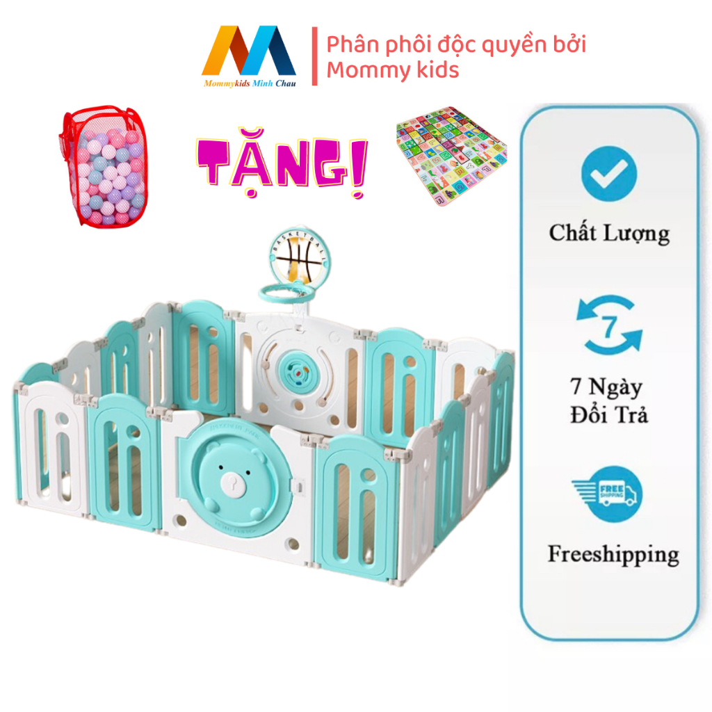Quây cũi nhựa GẤP GỌN CAO CẤP M002 TẶNG 100 bóng 1 thảm, 1 COMBO NÉM BÓNG RỔ