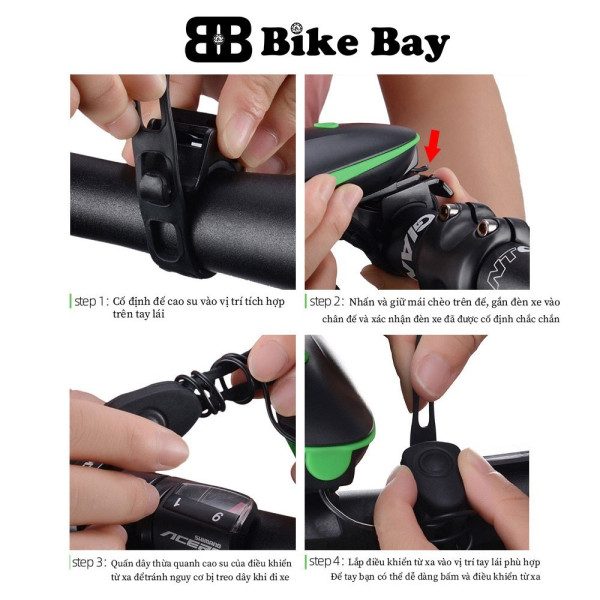 Đèn Còi Xe Đạp Thể Thao, Đèn Led Sac USB, Chống Nước Đi Mưa Thoải Mái - DC01