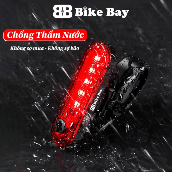 Đèn hậu xe đạp thể thao, Đèn cảnh báo xe đạp dùng 4-12H liên tục, Sac USB, Chống Nước BIKEBAY - DH04