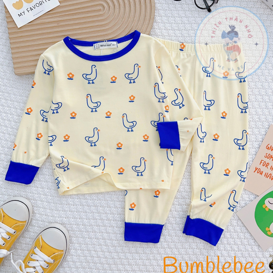 Bộ Dài Tay Chất Vải Thun Lạnh Mềm - Mịn- Co Giãn Thoải Mái 7-15kg