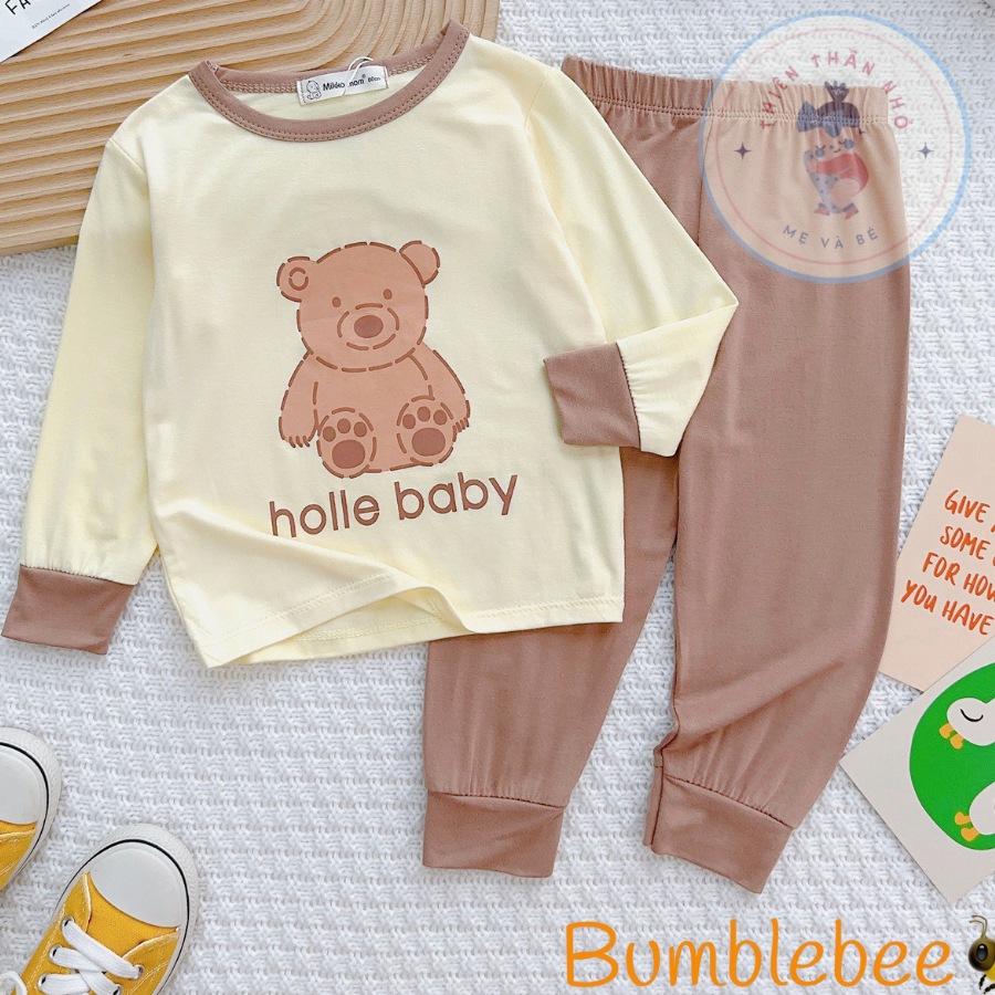 Bộ Dài Tay Chất Vải Thun Lạnh Mềm - Mịn- Co Giãn Thoải Mái 7-15kg