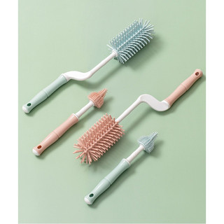 Cọ bình sữa 3in1 Silicon cao cấp gồm 3 chi tiết có tay cầm xoay 360 độ dùng cho mọi loại bình chất liệu Silicone