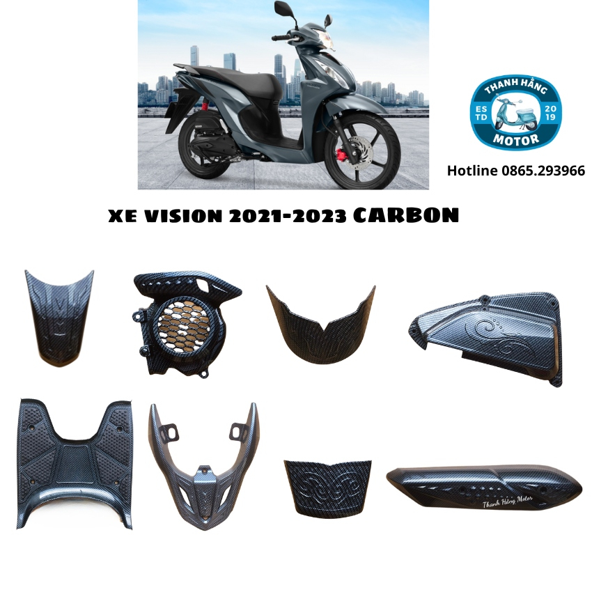Ốp Xe Vision 2021 - 2026 carbon mới nhất