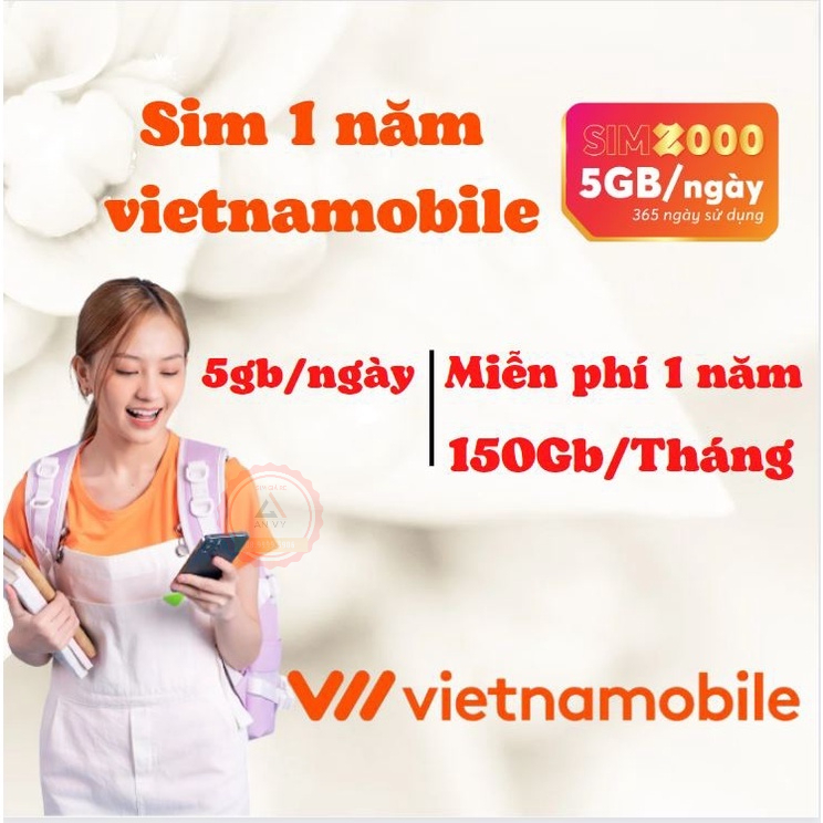 Sim Vietnamobile Data 4G vào mạng 1 năm không cần nạp tiền 5G 1 ngày