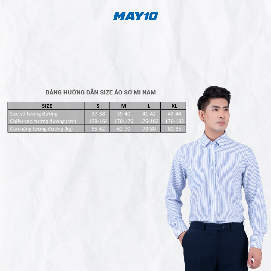 Áo sơ mi nam cộc tay May10 form Slim Fit mã 010121135 352