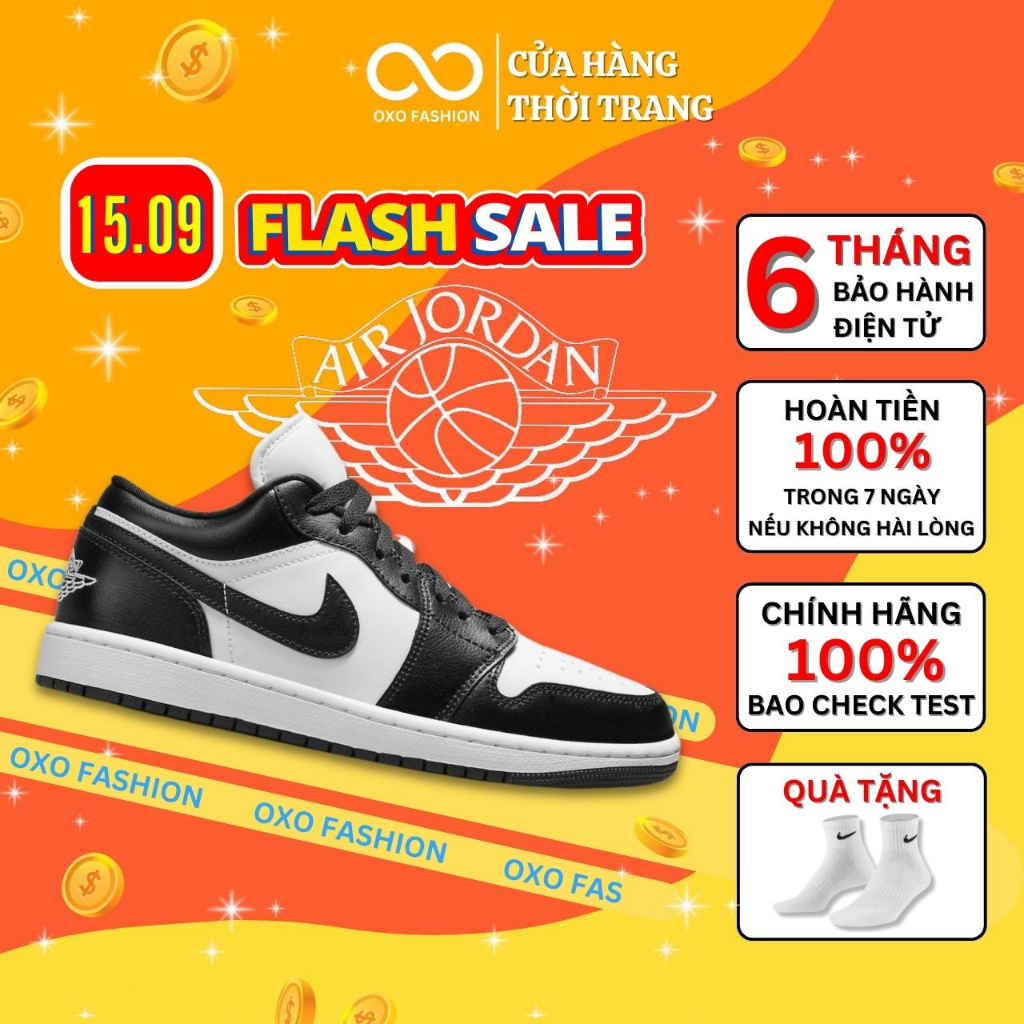 Giày Air Jordan 1 Low Panda DC0774-101 chính hãng thể thao cho nam nữ, Jordan 1 Panda chính hãng fullbox OXO FASHION