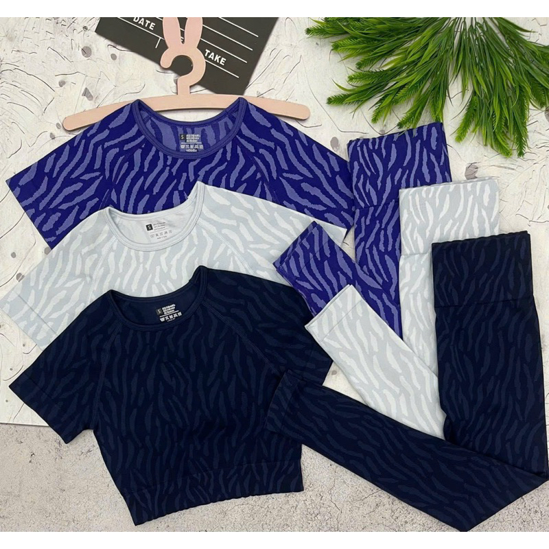 Set crop dài dệt Vân gym,thể thao,yoga