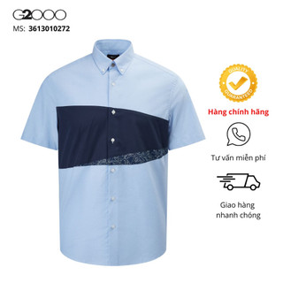 Áo sơ mi nam g2000 smart fit tay ngắn màu xanh