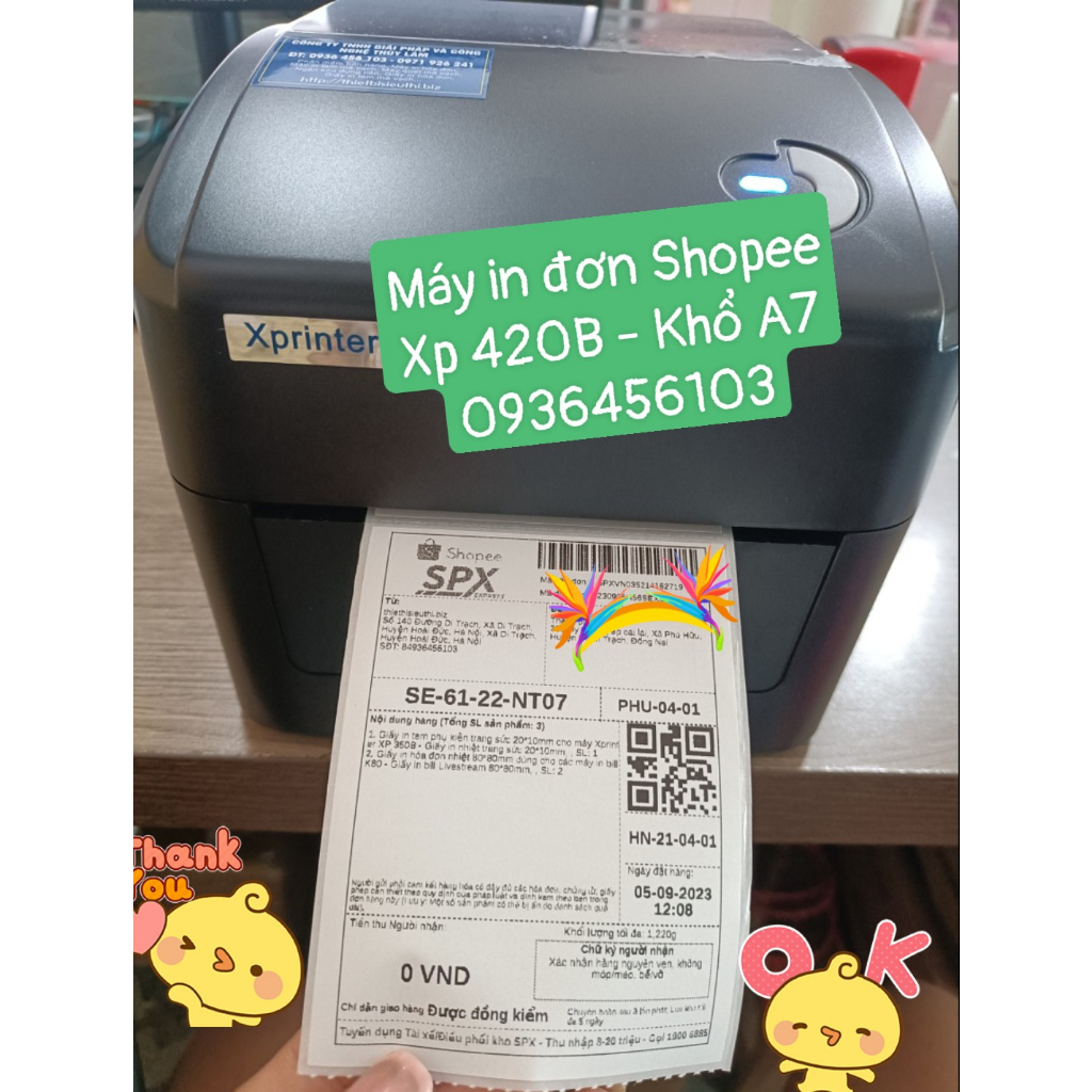 Máy in tem mã vạch Xprinter XP 420B: In tem mã vạch sản phẩm, In đơn shopee, In mã vận đơn các bên giao hàng