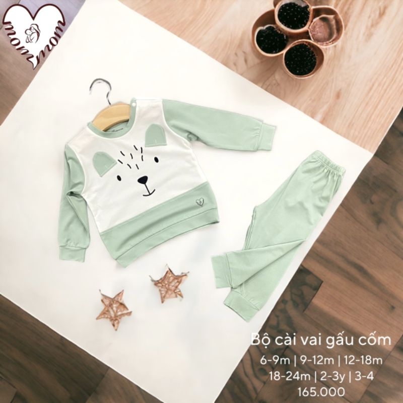 Bộ dài tay Mommom cho bé trai, bé gái từ 6M - 4Y