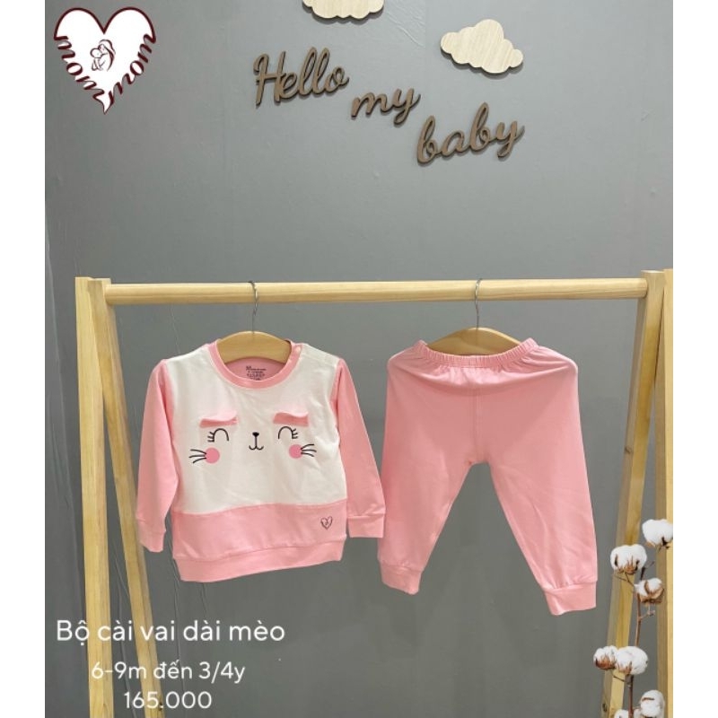 Bộ dài tay Mommom cho bé trai, bé gái từ 6M - 4Y