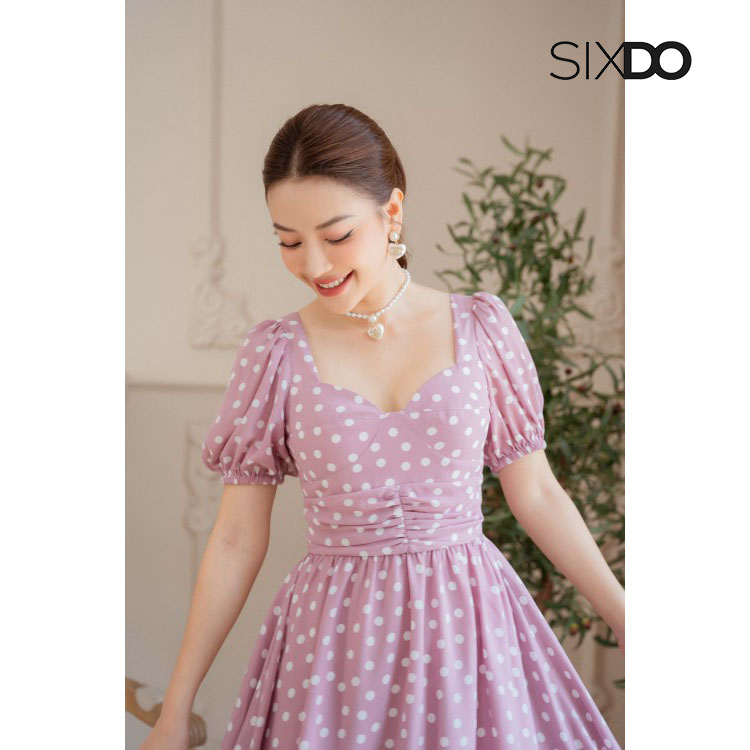 Đầm xòe SIXDO (Polka Dot Midi Chiffon Dress)