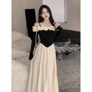 [Sale] Đầm Ulzzang Trễ Vai Tay Dài - Kèm ảnh thật
