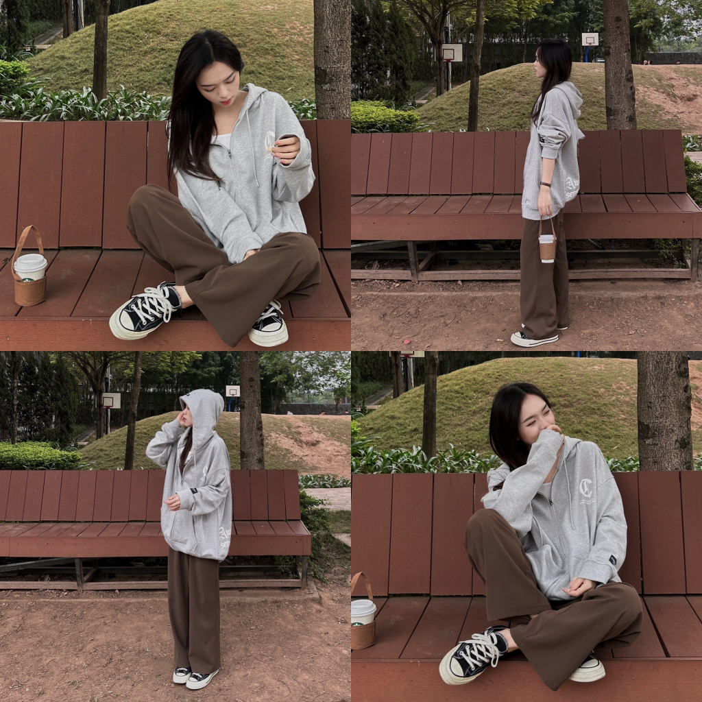 Áo Hoodie Zip Cinder Awake Áo hoodie nam nữ form rộng in lụa cao cấp local brand chinh hang