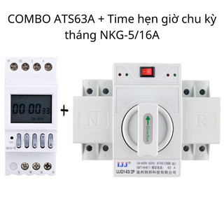 Bộ chuyển đổi hai nguồn tự động ats 2p 63a và hẹn giờ tháng nkg5
