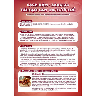 kem nhân sâm đỏ Hàn Quốc GINSENG MELASMA CREAM