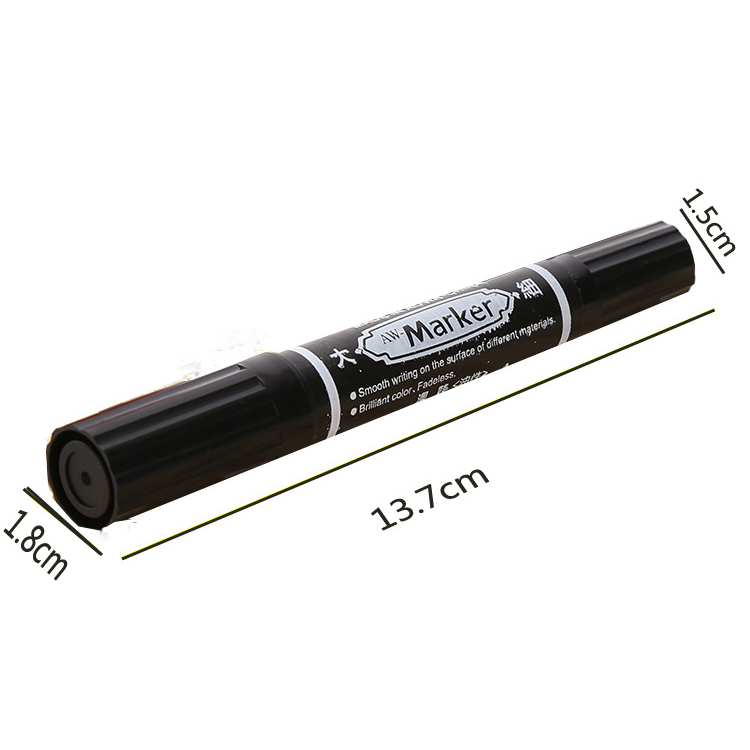 Bút lông dầu 2 đầu màu đen viết mã sản phẩm đánh dấu không trôi mực