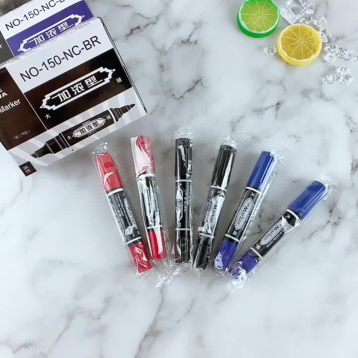 Bút lông dầu 2 đầu màu đen viết mã sản phẩm đánh dấu không trôi mực