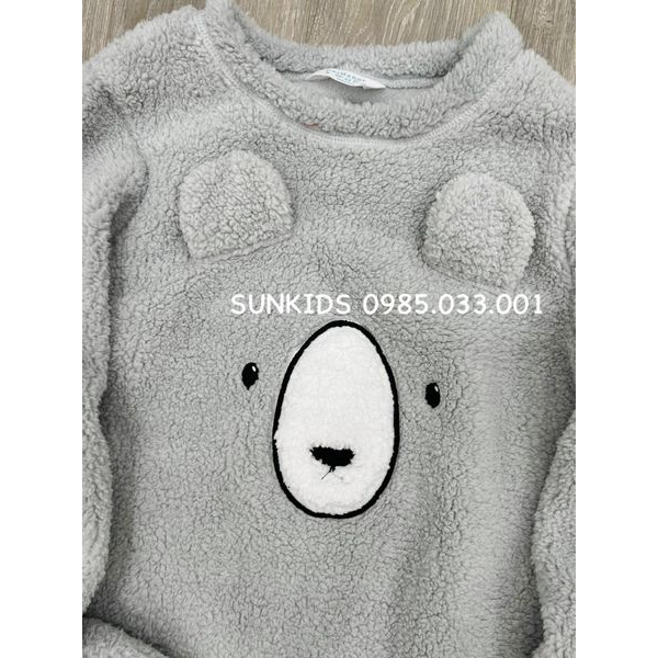 Bộ ngủ lông Pri cho mẹ hình CÚN xám