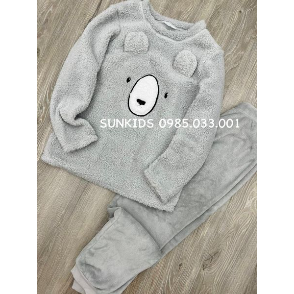 Bộ ngủ lông Pri cho mẹ hình CÚN xám
