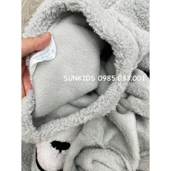 Bộ ngủ lông Pri cho mẹ hình CÚN xám