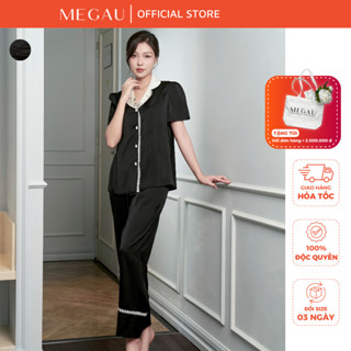 SANTOIE - Set đồ ngủ cho mẹ bầu và sau sinh áo cộc quần dài thương hiệu MEGAU