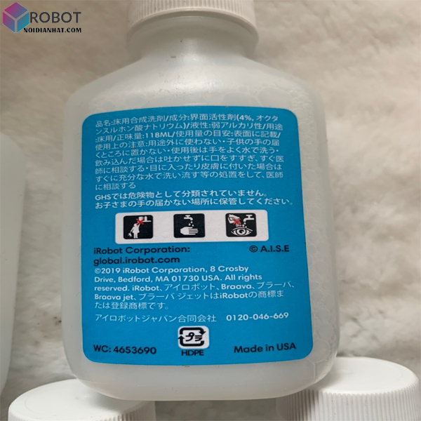 Chính hãng Nước lau nhà cho iRobot Braava 240 380 381 M6 118ml