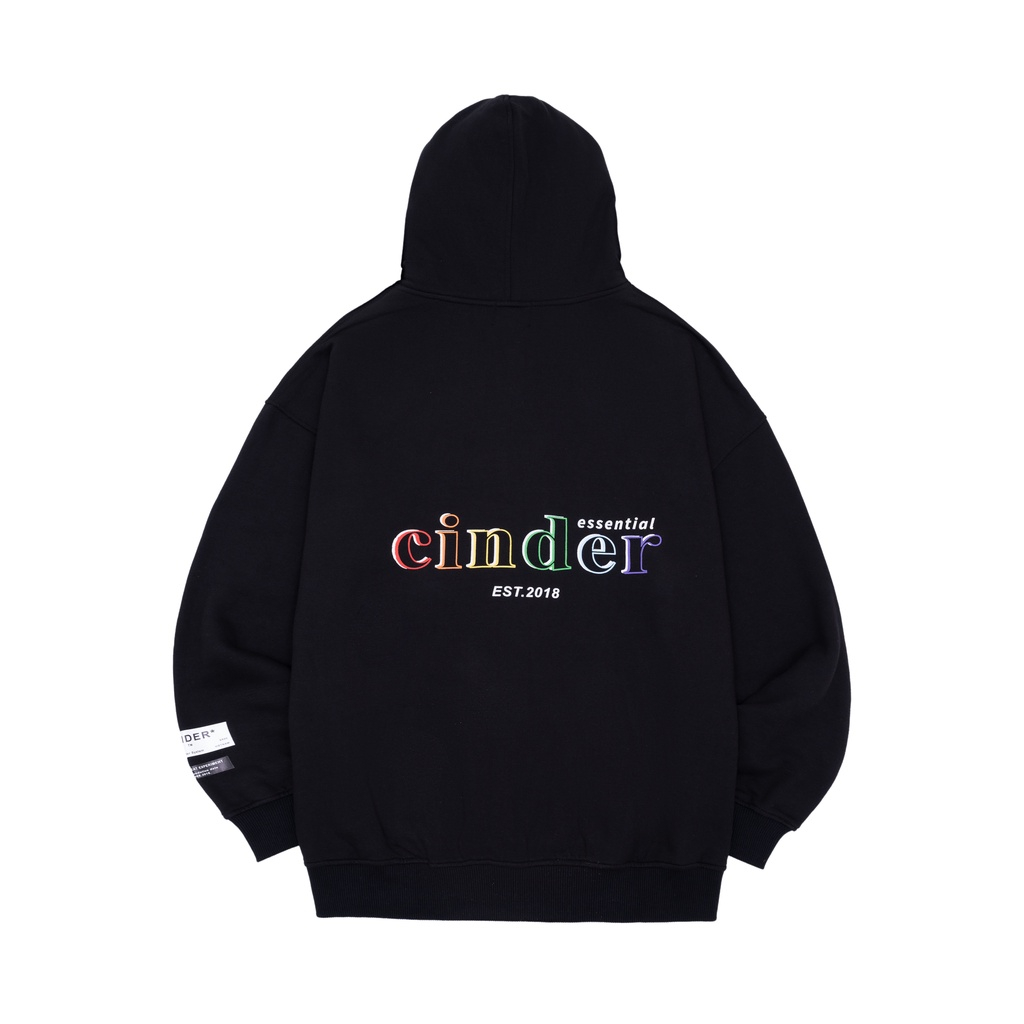 Áo Hoodie Zip Basic Cinder Màu Đen, Áo Hoodie Local Brand Nam Nữ Form Rộng