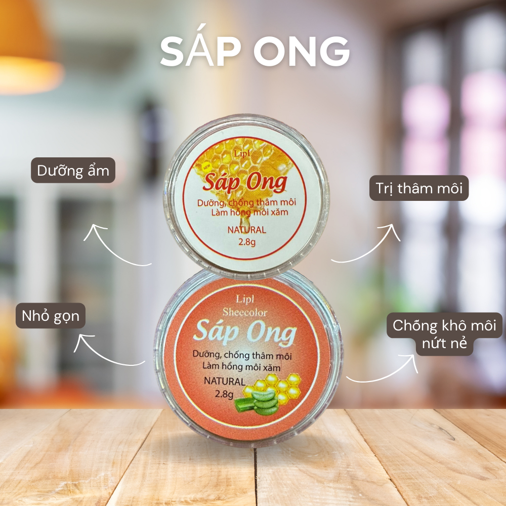 Sáp ong dưỡng môi chống thâm môi, phòng nức nẻ nhô môi làm hồng môi 2.8g