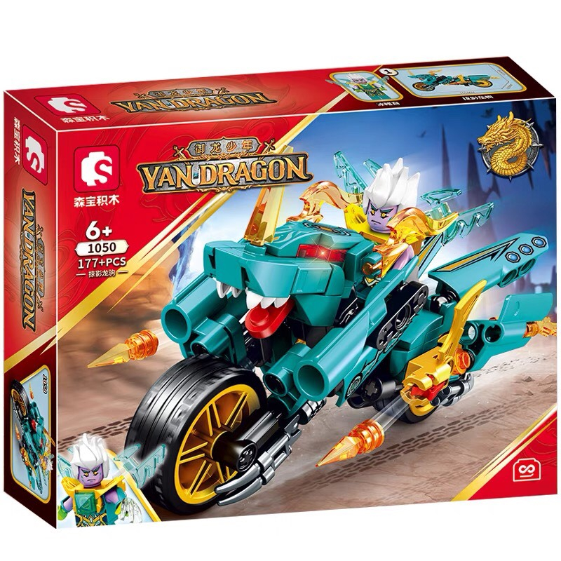 Mô hình lắp ráp xe ô tô xe máy chiến đấu YANDRAGON, đồ chơi ninjago hàng chính hãng